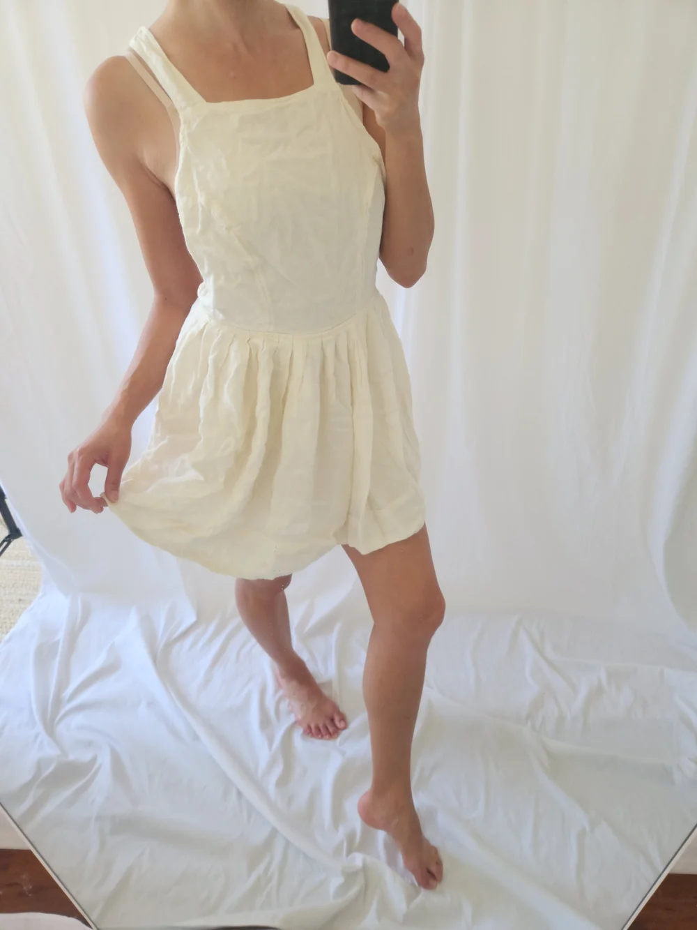 Free People Cream Mini Dress